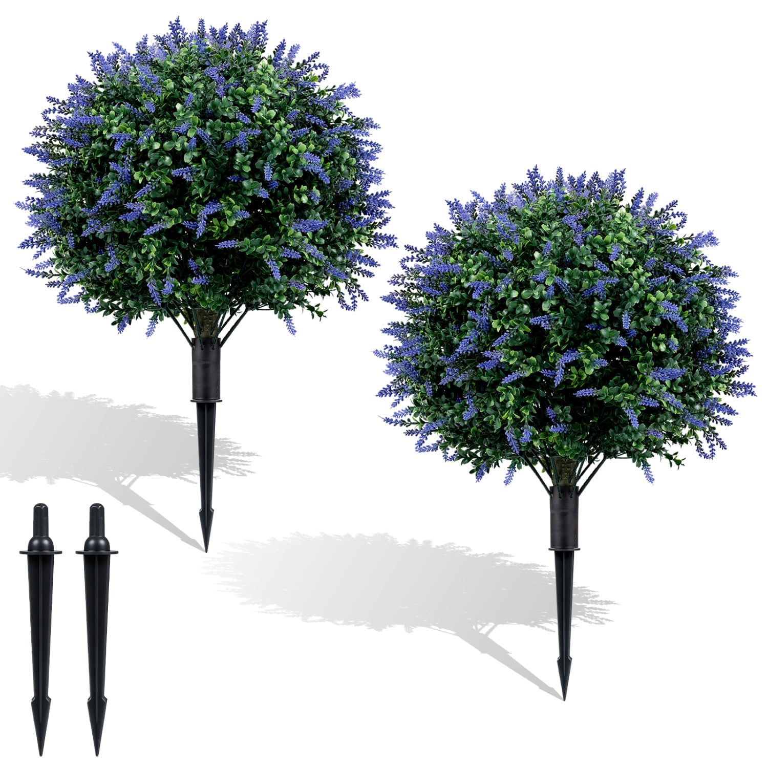 Artificial Topiary Ball Trees, 2 Pack, Lavender Faux Plants at Gallery Canada