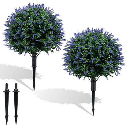 Artificial Topiary Ball Trees, 2 Pack, Lavender Faux Plants at Gallery Canada