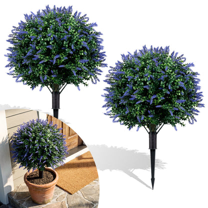 Artificial Topiary Ball Trees, 2 Pack, Lavender Faux Plants at Gallery Canada