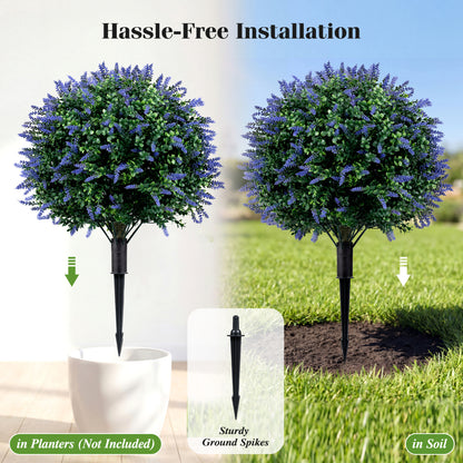 Artificial Topiary Ball Trees, 2 Pack, Lavender Faux Plants at Gallery Canada