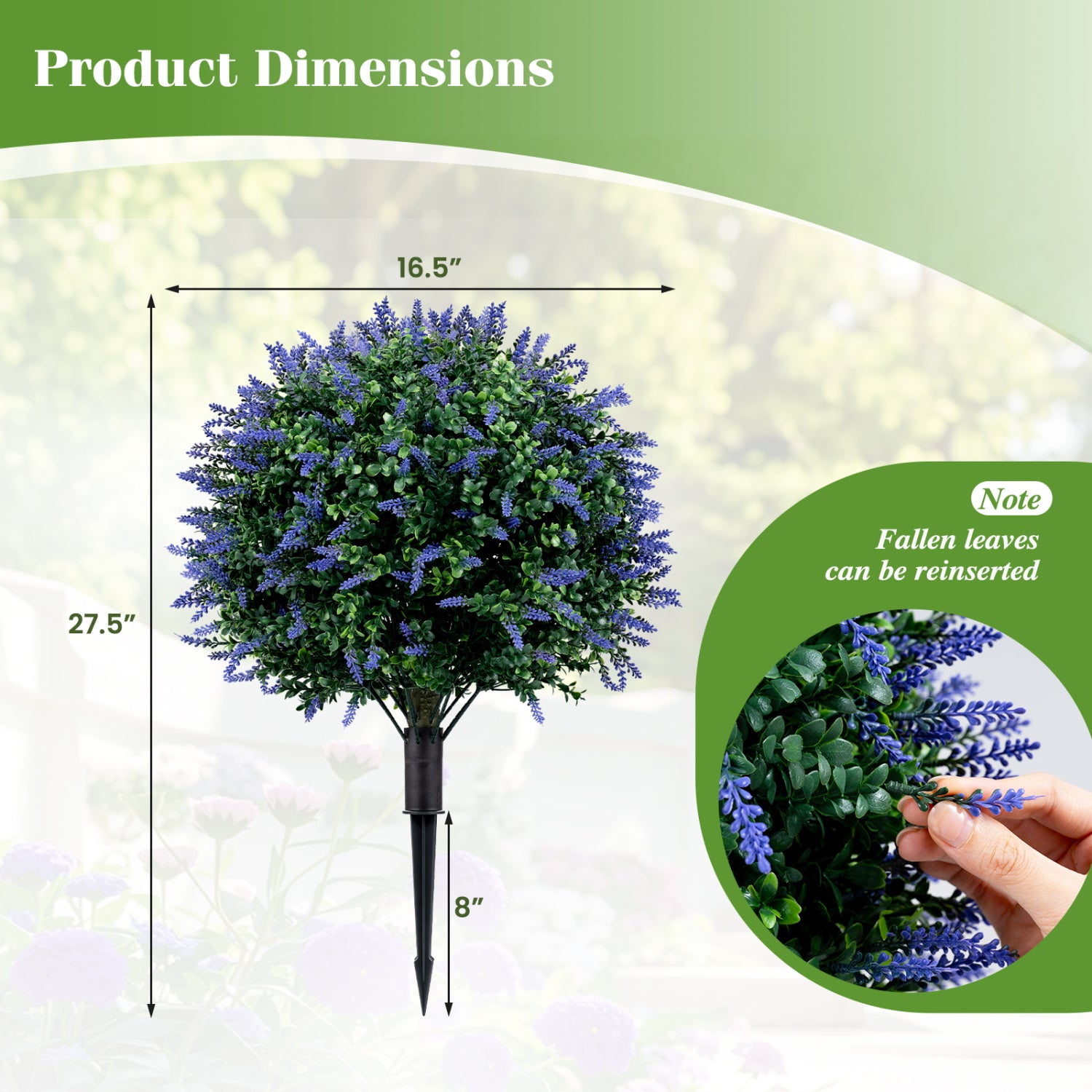 Artificial Topiary Ball Trees, 2 Pack, Lavender Faux Plants at Gallery Canada