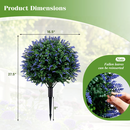 Artificial Topiary Ball Trees, 2 Pack, Lavender Faux Plants at Gallery Canada