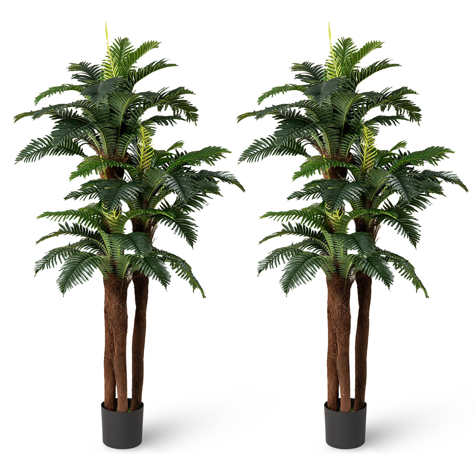 2 Pack Artificial Palm Tree 6.3 ft Tall with Adjustable Leaves Faux Plants at Gallery Canada