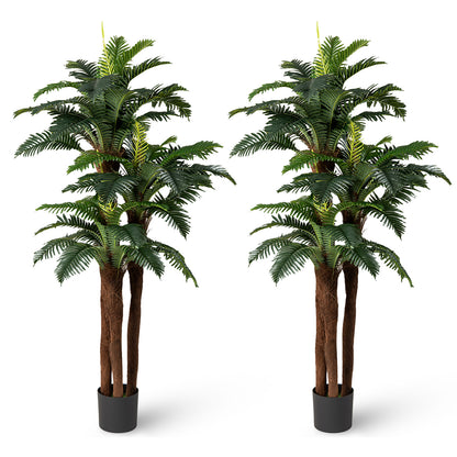 2 Pack Artificial Palm Tree 6.3 ft Tall with Adjustable Leaves Faux Plants at Gallery Canada