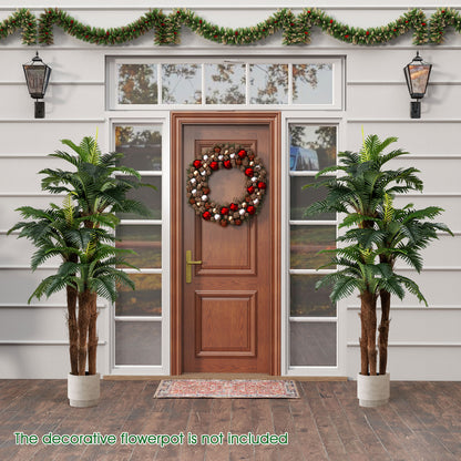 2 Pack Artificial Palm Tree 6.3 ft Tall with Adjustable Leaves Faux Plants at Gallery Canada