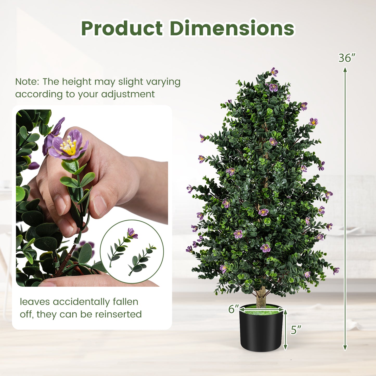 Artificial Topiary Cone Tree, 2 Pack, 49 Flowers, Purple Faux Plants at Gallery Canada