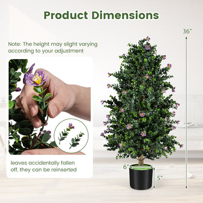 Artificial Topiary Cone Tree, 2 Pack, 49 Flowers, Purple Faux Plants at Gallery Canada