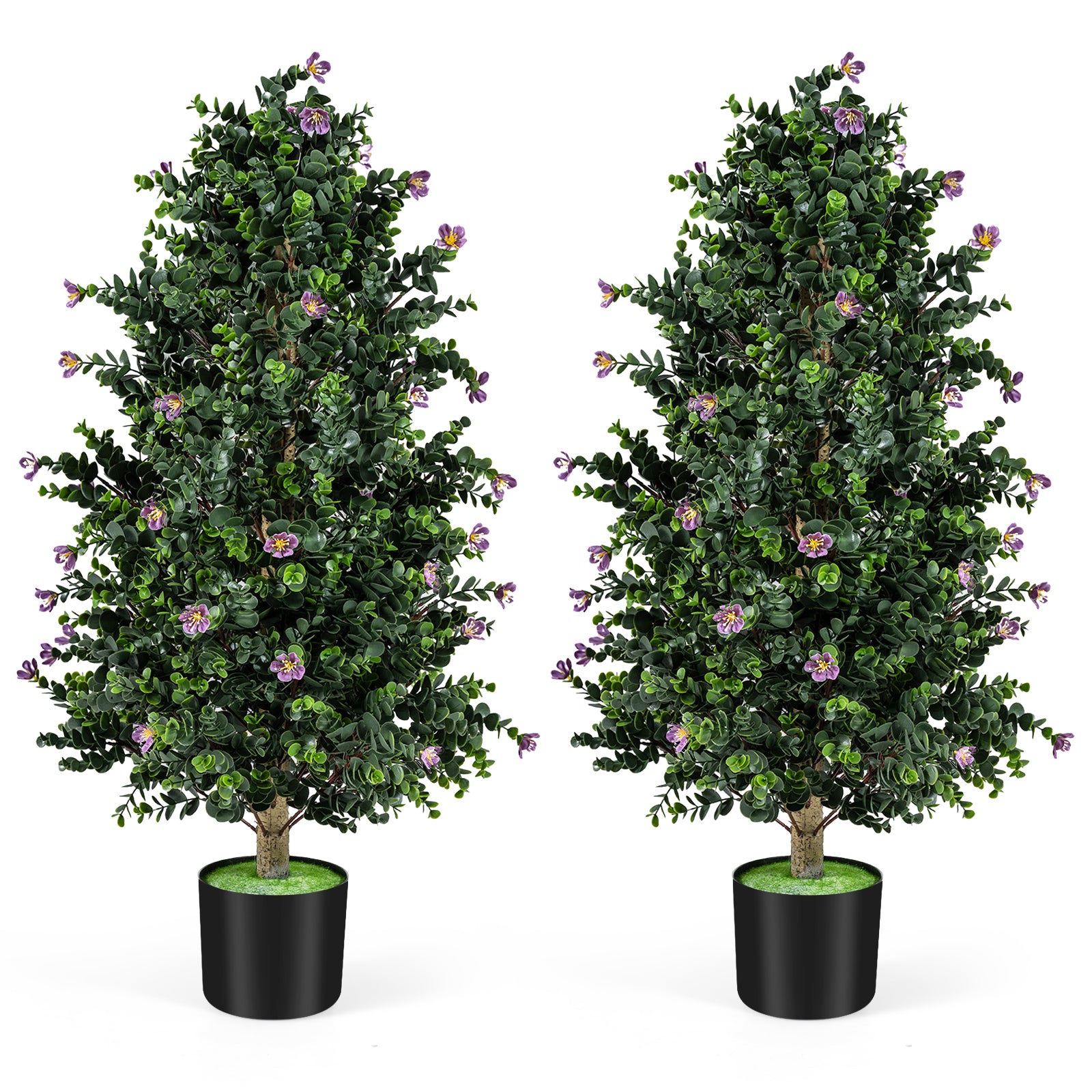 Artificial Topiary Cone Tree, 2 Pack, 49 Flowers, Purple Faux Plants at Gallery Canada
