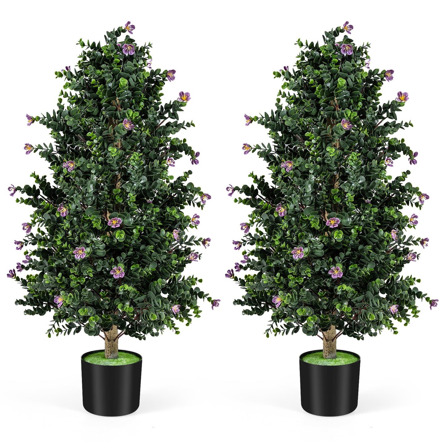 Artificial Topiary Cone Tree, 2 Pack, 49 Flowers, Purple Faux Plants at Gallery Canada