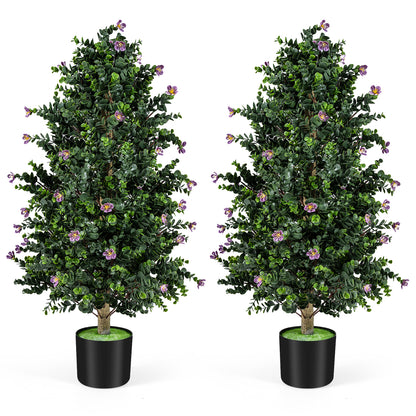 Artificial Topiary Cone Tree, 2 Pack, 49 Flowers, Purple Faux Plants at Gallery Canada