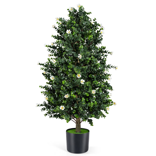Artificial Topiary Cone Tree, 2 Pack, 49 Flowers, White Faux Plants White at Gallery Canada