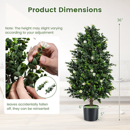 Artificial Topiary Cone Tree, 2 Pack, 49 Flowers, White Faux Plants at Gallery Canada