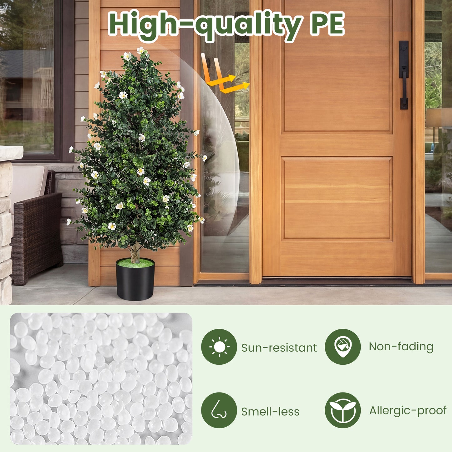 Artificial Topiary Cone Tree, 2 Pack, 49 Flowers, White Faux Plants at Gallery Canada