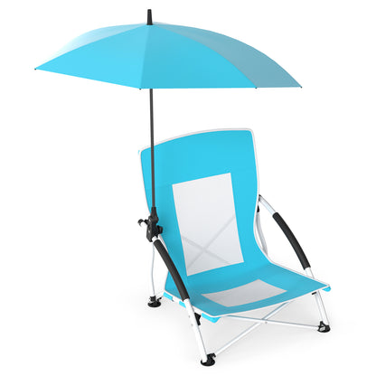 2 Pack Beach Umbrella Chair for Adults with Adjustable Parasol, Blue Beach & Lawn Chairs at Gallery Canada
