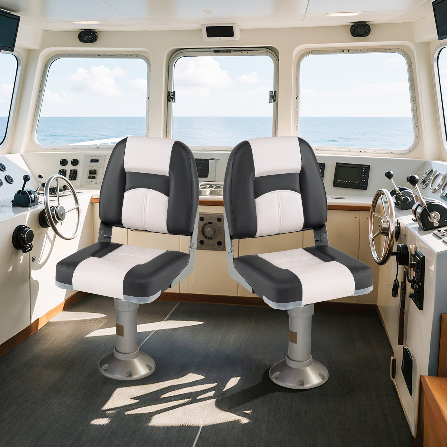 2-Pack Boat Seats with Thick Sponge Padding and Fixing Bolts, Gray Surfing at Gallery Canada