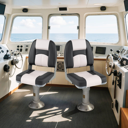 2-Pack Boat Seats with Thick Sponge Padding and Fixing Bolts, Gray Surfing Gray at Gallery Canada