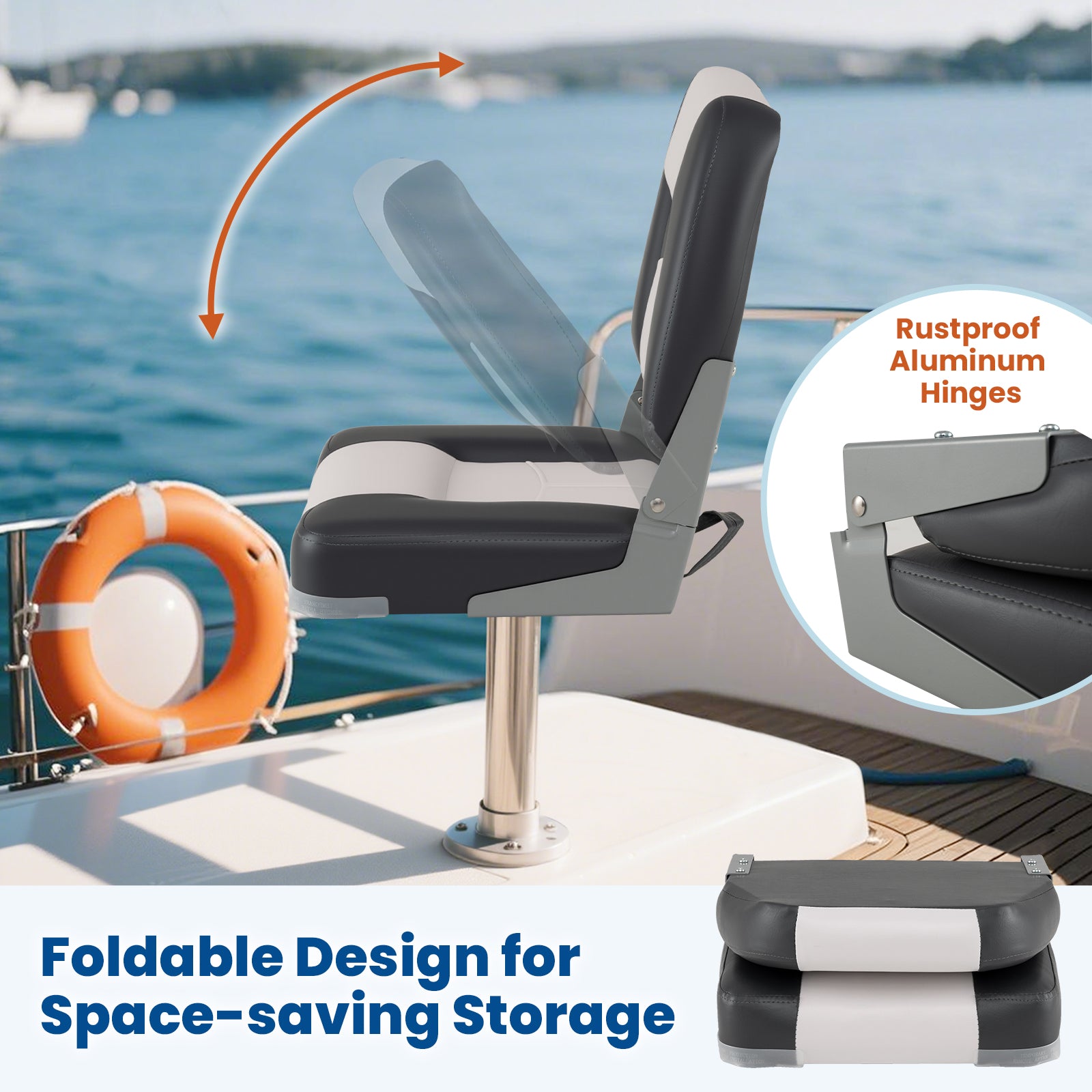 2-Pack Boat Seats with Thick Sponge Padding and Fixing Bolts, Gray Surfing at Gallery Canada