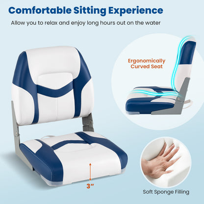 2-Pack Boat Seats with Fixing Bolts and Hinges, Blue Surfing at Gallery Canada