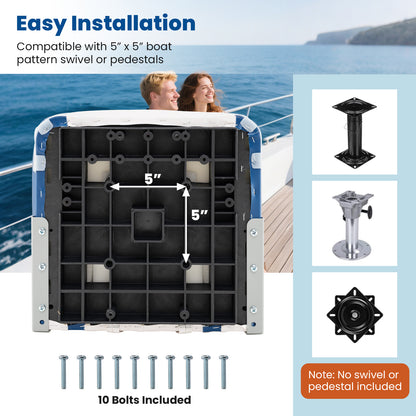2-Pack Boat Seats with Fixing Bolts and Hinges, Blue Surfing at Gallery Canada