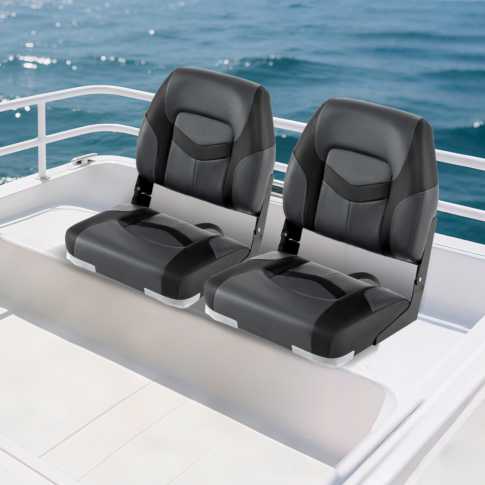 2-Pack Boat Seats with Fixing Bolts and Hinges, Black Surfing at Gallery Canada