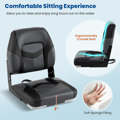 2-Pack Boat Seats with Fixing Bolts and Hinges, Black Surfing at Gallery Canada