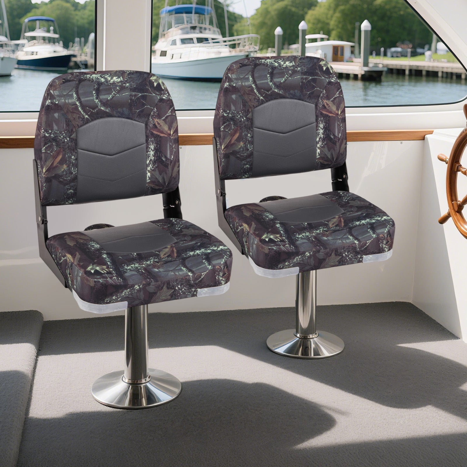 2-Pack Boat Seats with Thick Sponge Padding, Camouflage Surfing at Gallery Canada