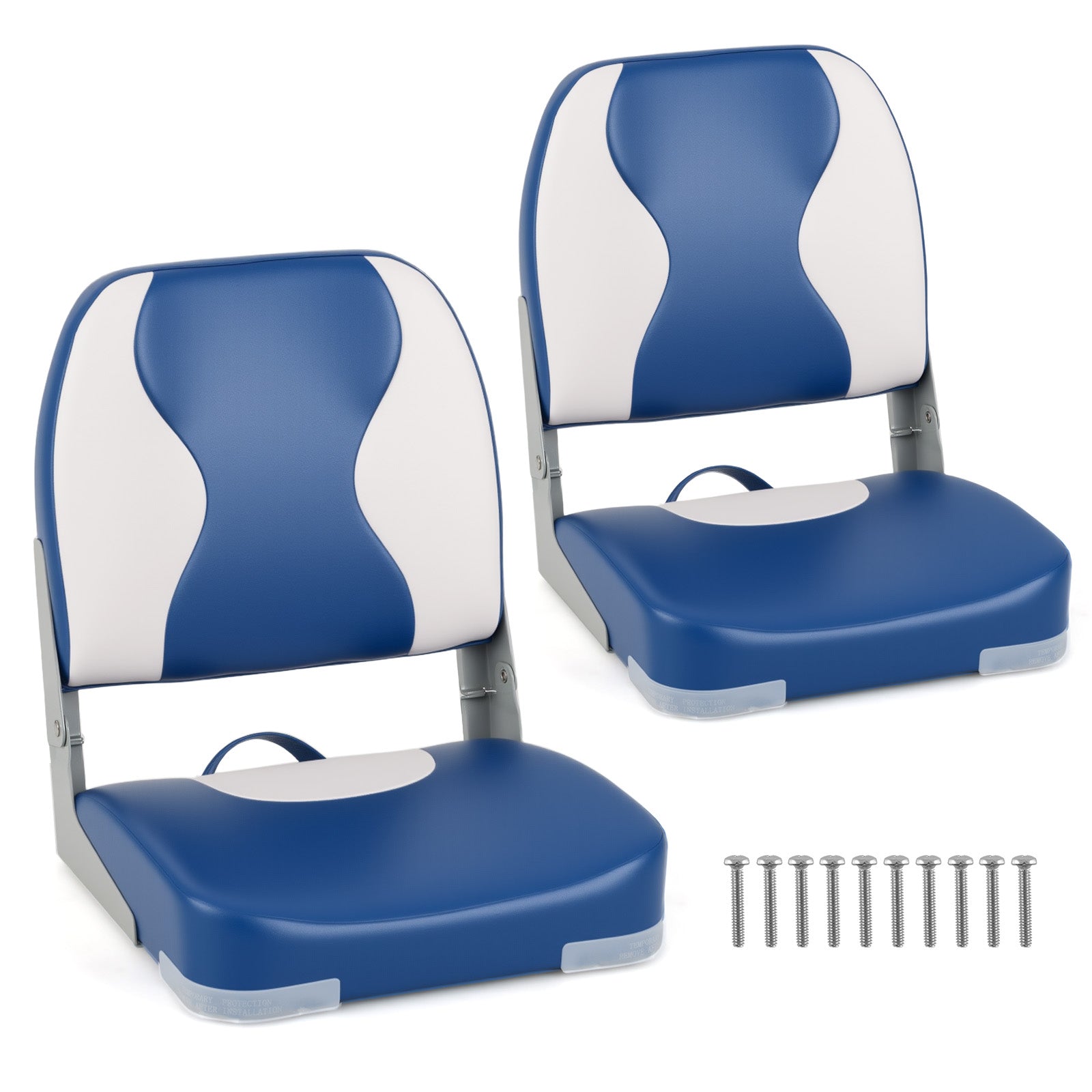 2-Pack Boat Seats with Thick Sponge Padding, Blue Surfing Blue at Gallery Canada