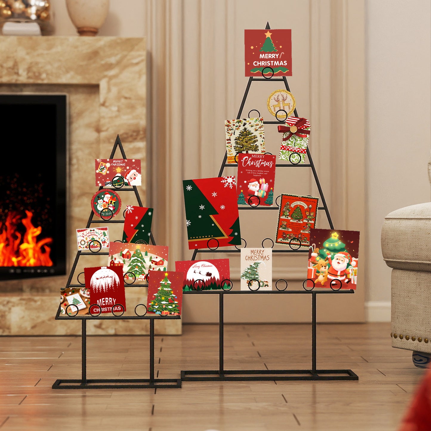 Christmas Tree Photo Holder, 36 Round Clips, Metal Hanging Rack, Black Christmas Decor & Accessories at Gallery Canada