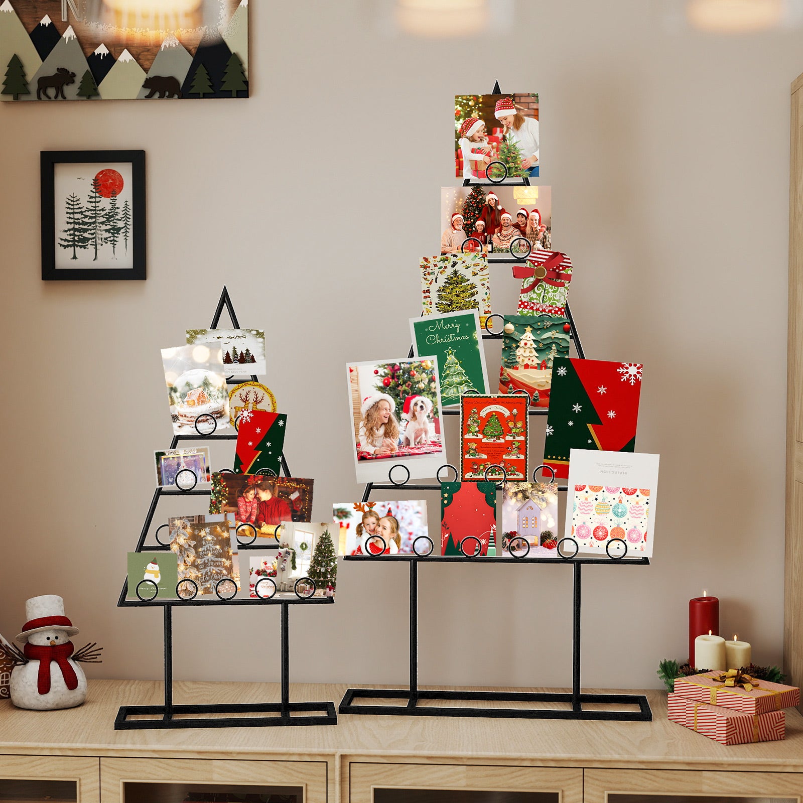 Christmas Tree Photo Holder, 36 Round Clips, Metal Hanging Rack, Black Christmas Decor & Accessories at Gallery Canada