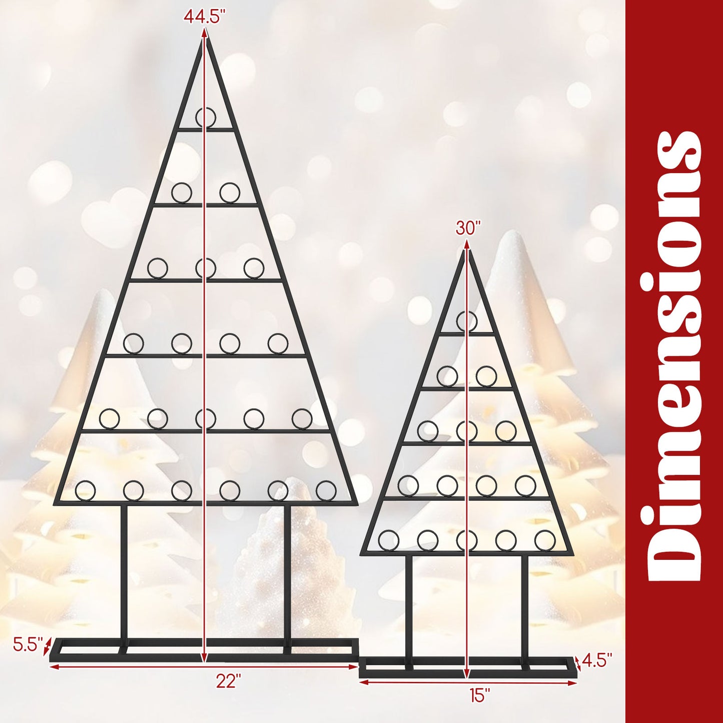 Christmas Tree Photo Holder, 36 Round Clips, Metal Hanging Rack, Black Christmas Decor & Accessories at Gallery Canada