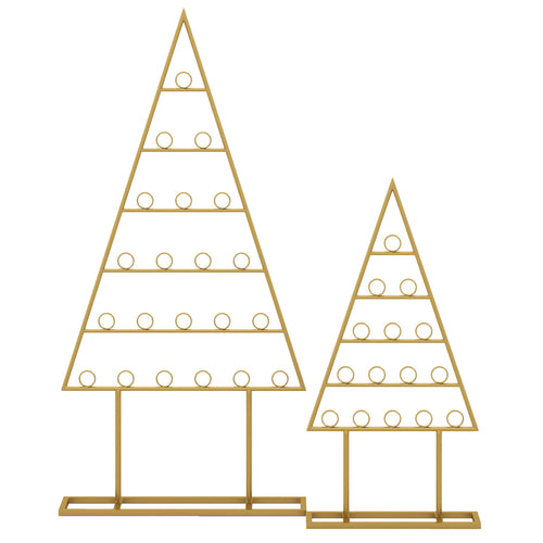 2 Pack Christmas Tree Photo Holder, 36 Clips, Metal Rack, Gold