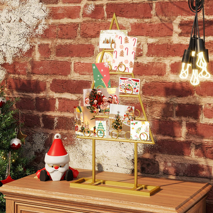 2 Pack Christmas Tree Photo Holder, 36 Clips, Metal Rack, Gold