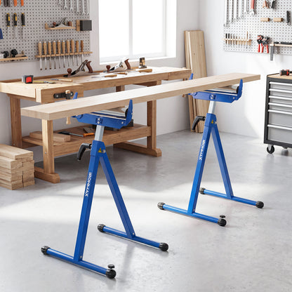 2-Pack Folding Roller Stands, Adjustable Height, Blue Garages at Gallery Canada