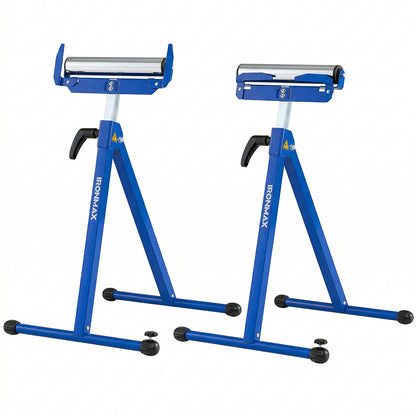2-Pack Folding Roller Stands, Adjustable Height, Blue Garages Blue at Gallery Canada