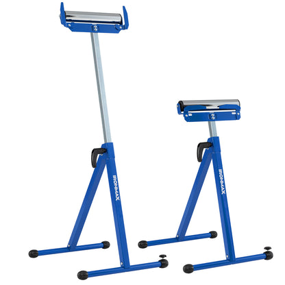 2-Pack Folding Roller Stands, Adjustable Height, Blue Garages Blue at Gallery Canada