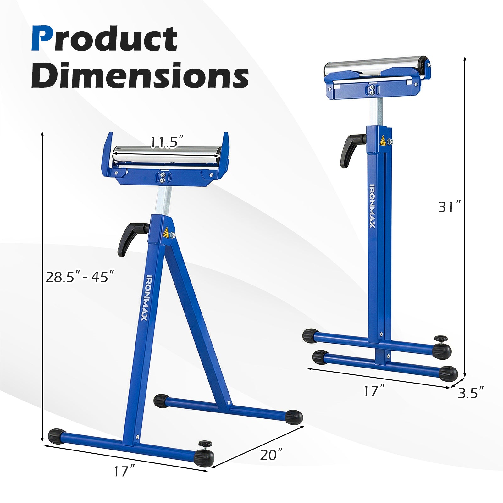2-Pack Folding Roller Stands, Adjustable Height, Blue Garages at Gallery Canada
