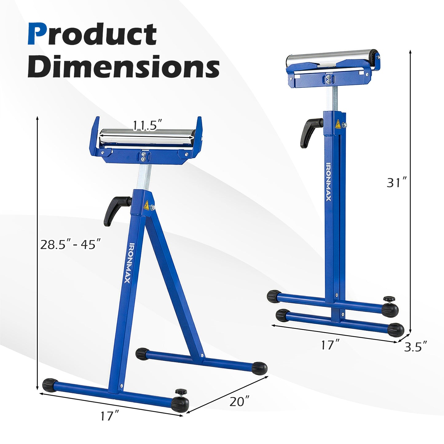 2-Pack Folding Roller Stands, Adjustable Height, Blue Garages at Gallery Canada