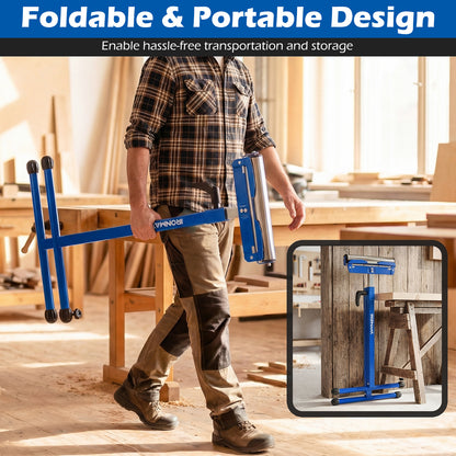 2-Pack Folding Roller Stands, Adjustable Height, Blue Garages at Gallery Canada