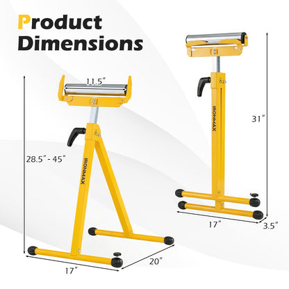 2-Pack Folding Roller Stands, Adjustable Height, Yellow Garages at Gallery Canada