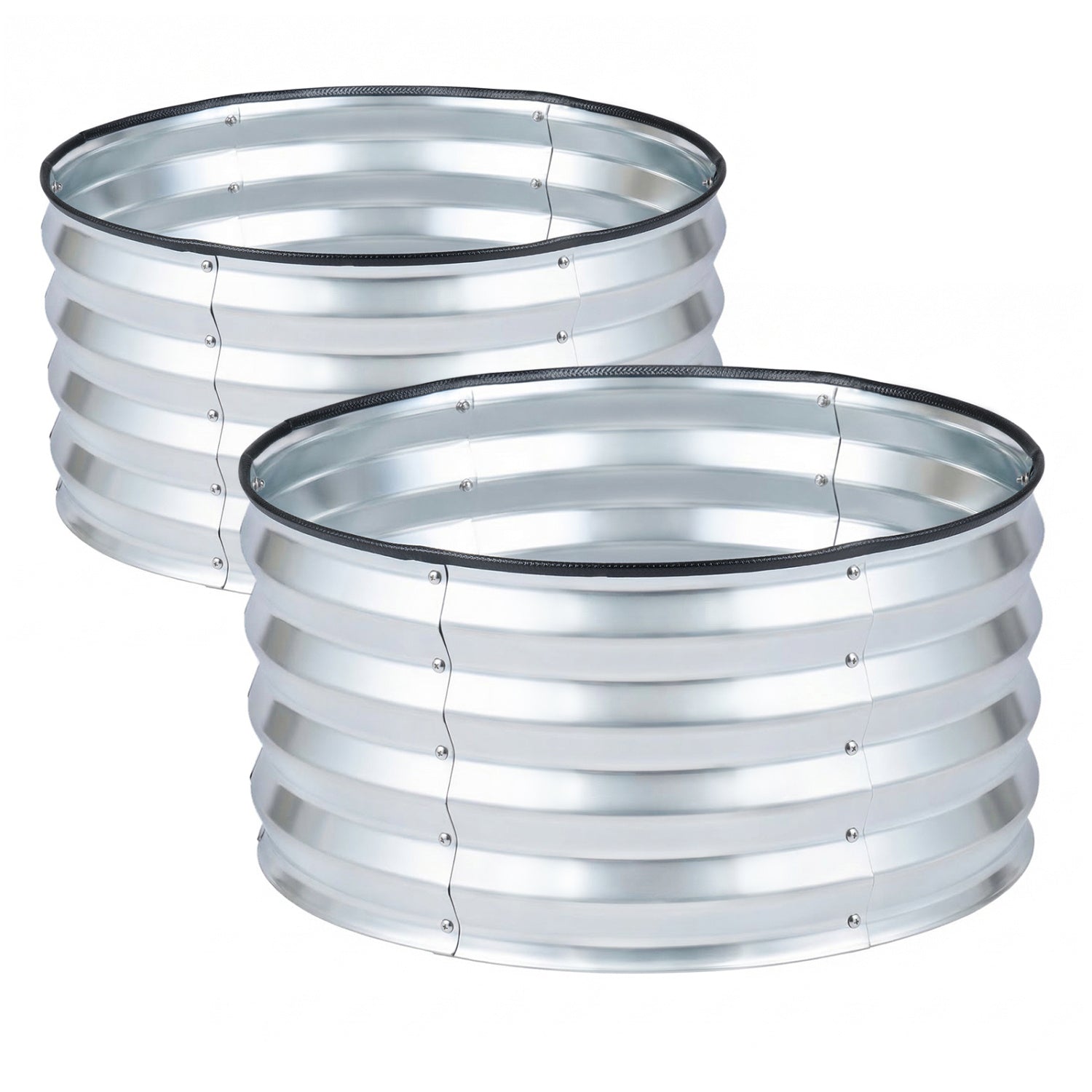 2 Pack Galvanized Raised Garden Bed Kit, Open-Ended Base, Silver Raised Garden Beds at Gallery Canada