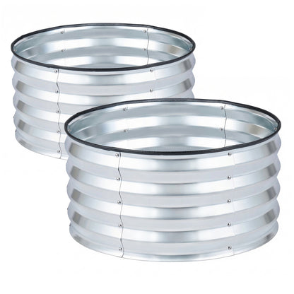 2 Pack Galvanized Raised Garden Bed Kit, Open-Ended Base, Silver Raised Garden Beds at Gallery Canada
