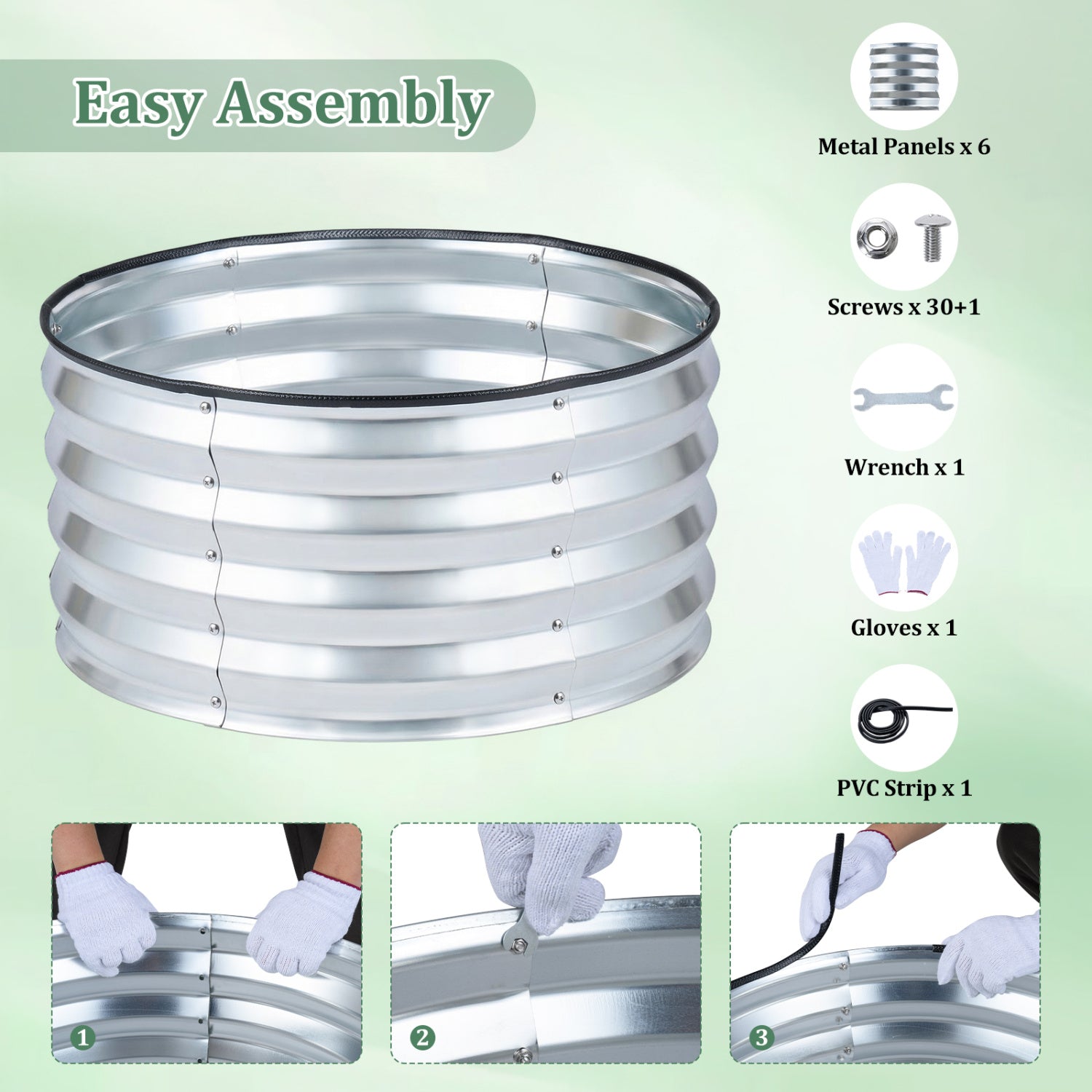 2 Pack Galvanized Raised Garden Bed Kit, Open-Ended Base, Silver Raised Garden Beds at Gallery Canada