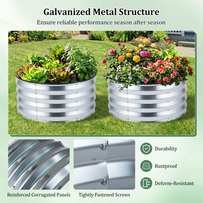 2 Pack Galvanized Raised Garden Bed Kit, Open-Ended Base, Silver Raised Garden Beds at Gallery Canada
