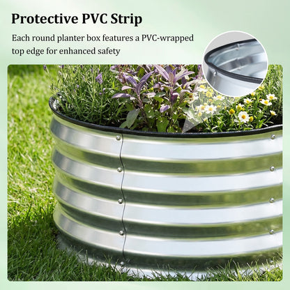 2 Pack Galvanized Raised Garden Bed Kit, Open-Ended Base, Silver Raised Garden Beds at Gallery Canada