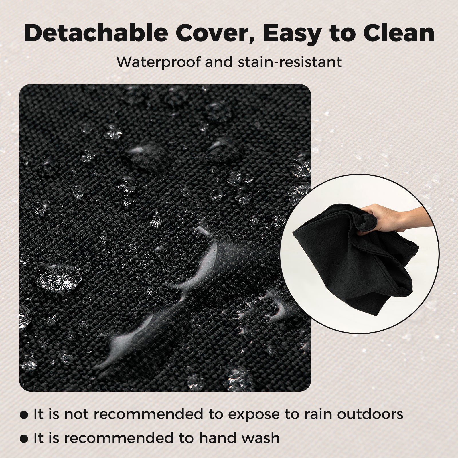 2-Pack Outdoor Patio Cushion Set, Removable Covers, Black Outdoor Furniture Accessories at Gallery Canada