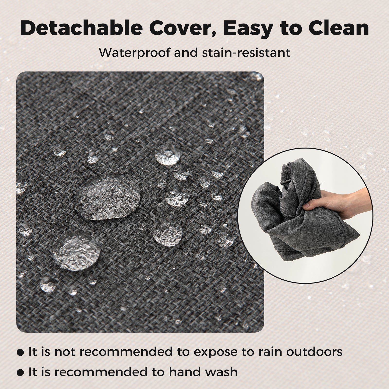 2-Pack Outdoor Patio Cushion Set, Removable Covers, Gray Outdoor Furniture Accessories at Gallery Canada