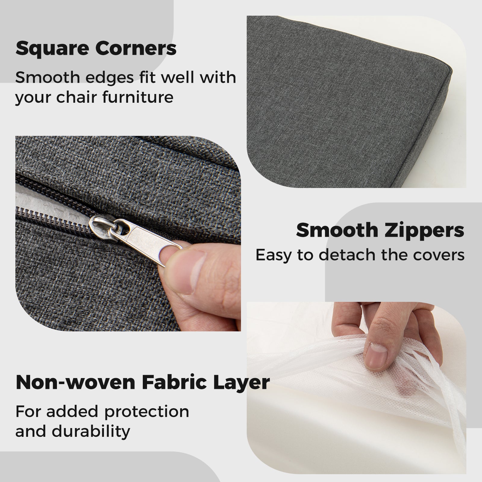 2-Pack Outdoor Patio Cushion Set, Removable Covers, Gray Outdoor Furniture Accessories at Gallery Canada