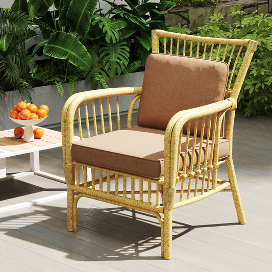 2-Pack Outdoor Patio Cushion Set, Removable Covers, Brown