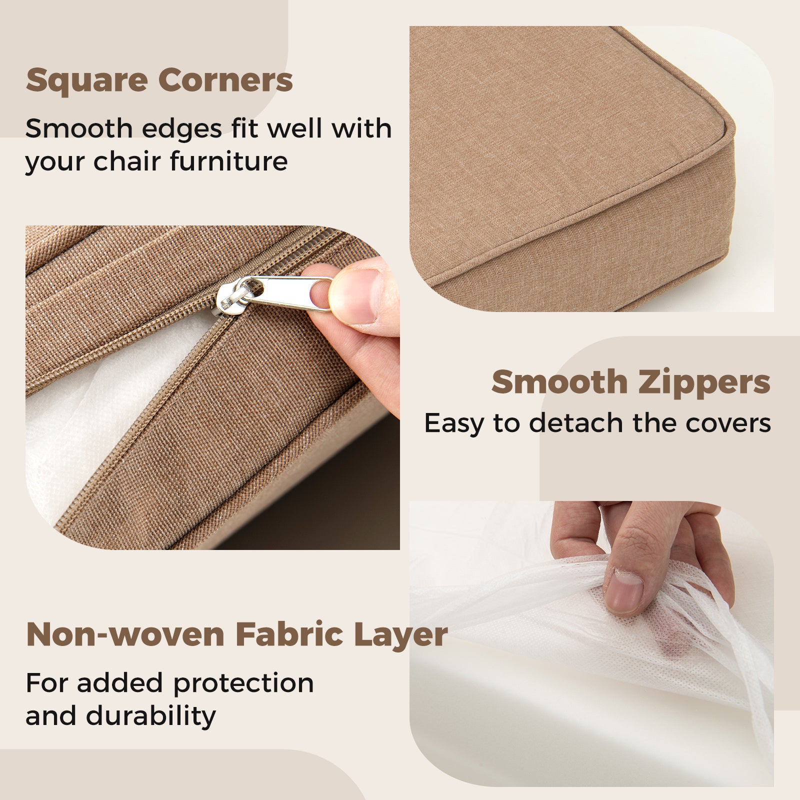 2-Pack Outdoor Patio Cushion Set, Removable Covers, Brown Outdoor Furniture Accessories at Gallery Canada
