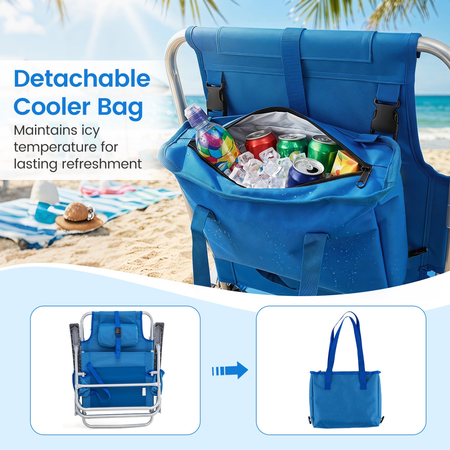 2 Pack Portable Folding Beach Chair